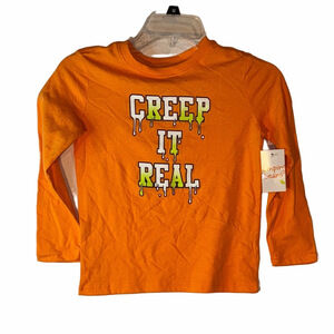 Jumping Beans Orange Creep It Real Long Sleeve Tee NWT